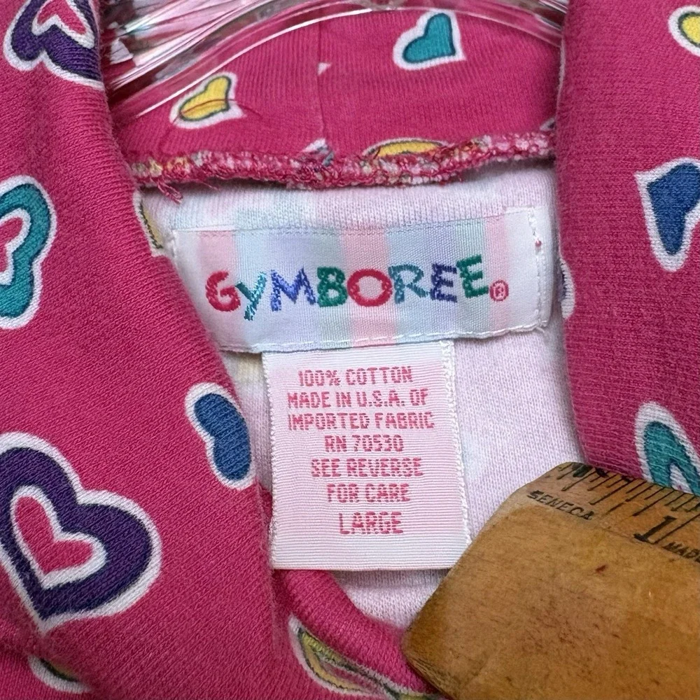 VTG Gymboree Heart Print Turtleneck Long Sleeve Shirt 100% Cotton Large 3T-4T